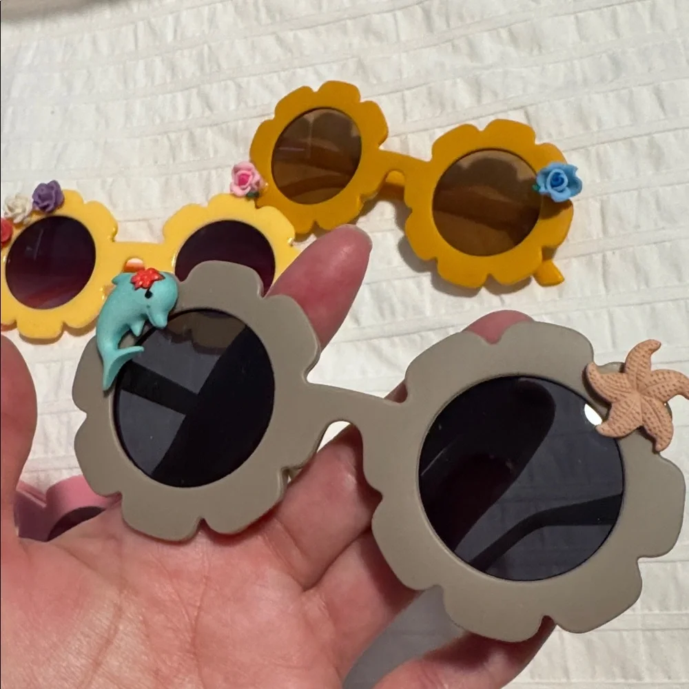 Colorful Flower Sunglasses Set